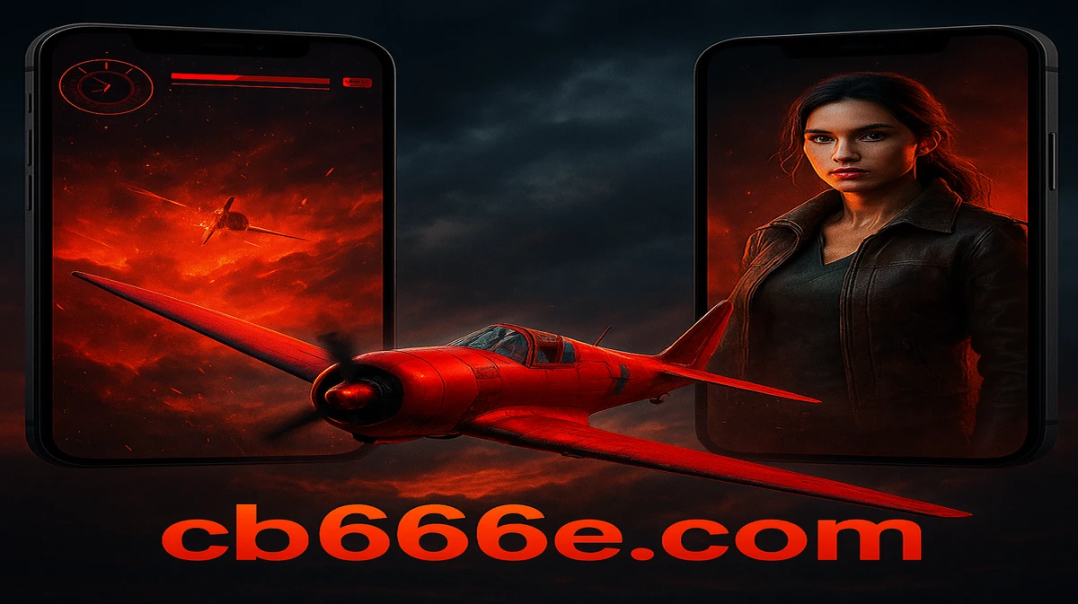 cb666-র এভিয়েটর গেমটি বহু স্মার্টফোন স্ক্রিনে প্রদর্শিত হচ্ছে, যেখানে একটি উড়ন্ত লাল বিমান এবং পাইলট জ্যাকেট পরিহিত এক নারী চরিত্র দৃশ্যমান।